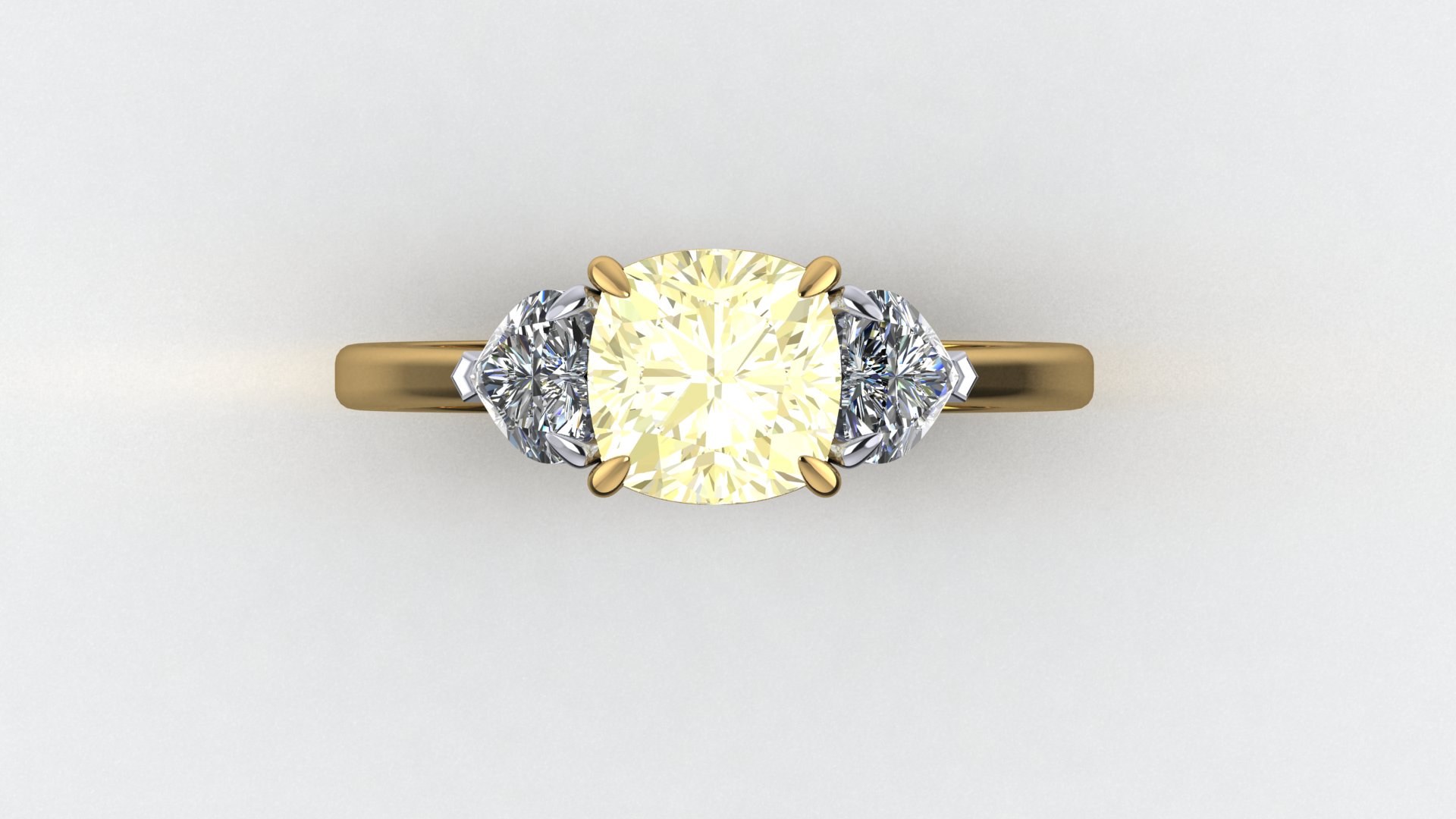 Bespoke yellow diamond engagement ring CAD design