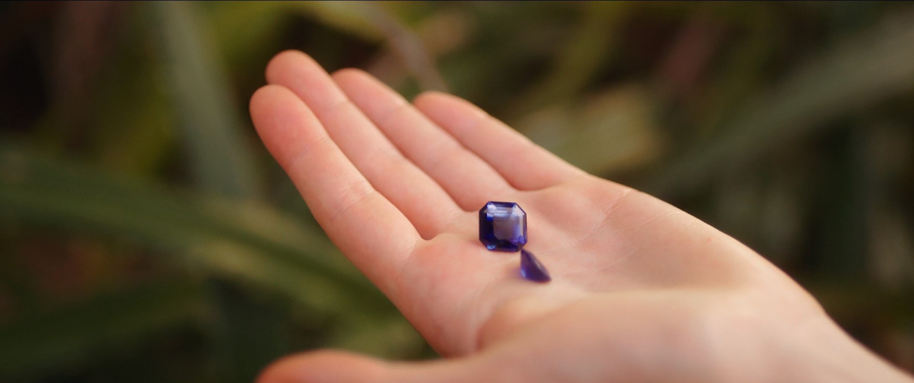 Emerald cut Royal Blue sapphire gemstone