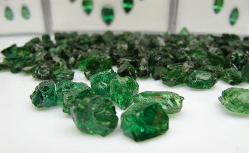 Tsavorite garnet rough