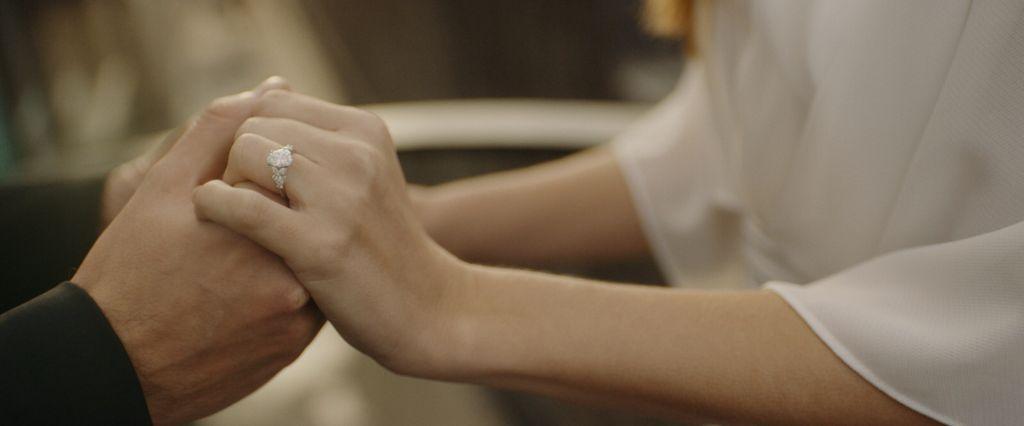 Holding hands with Engagement ring - Bridal
