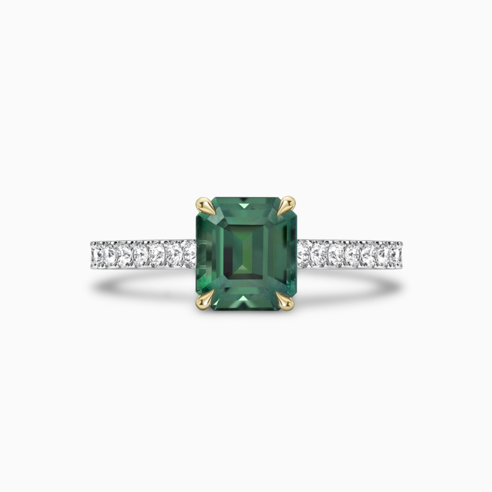 Teal Sapphire Ring Front