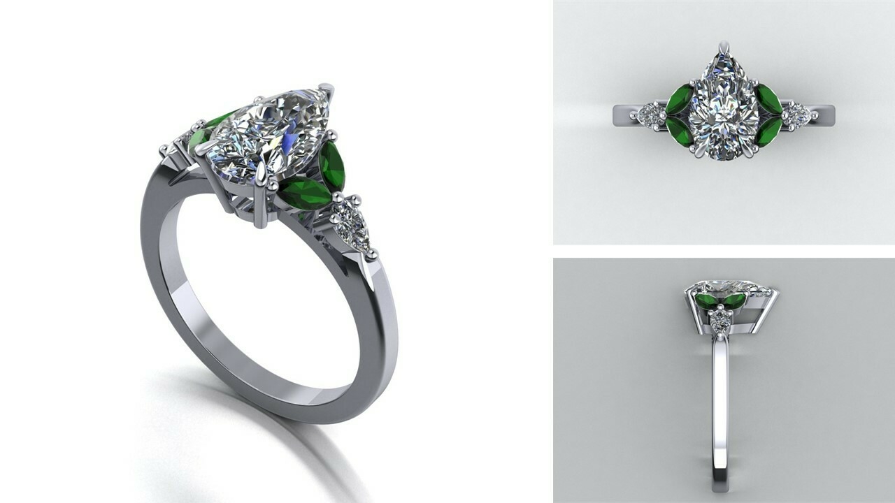 CAD design for a bespoke diamond engagement ring
