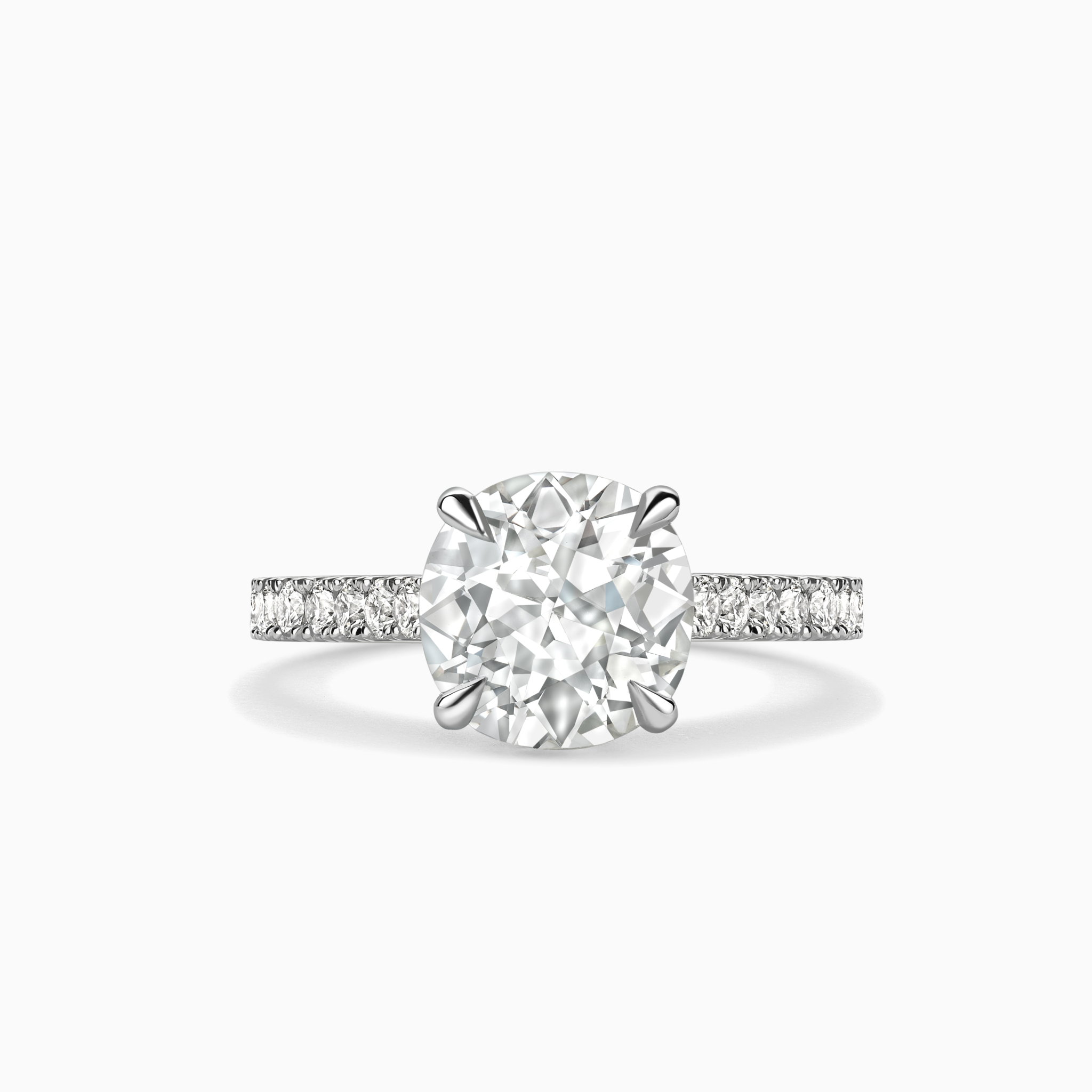 Brilliant-cut solitaire diamond ring centre stones