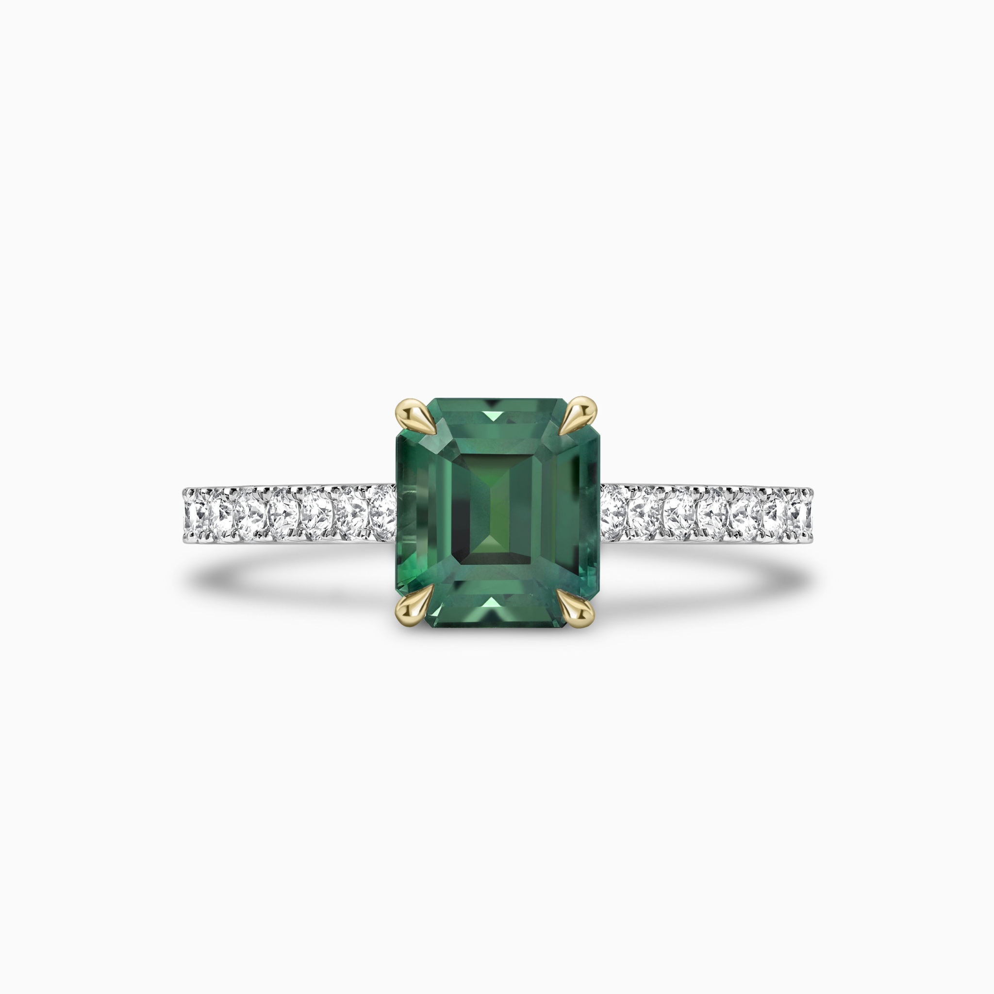 Teal Sapphire Ring Front