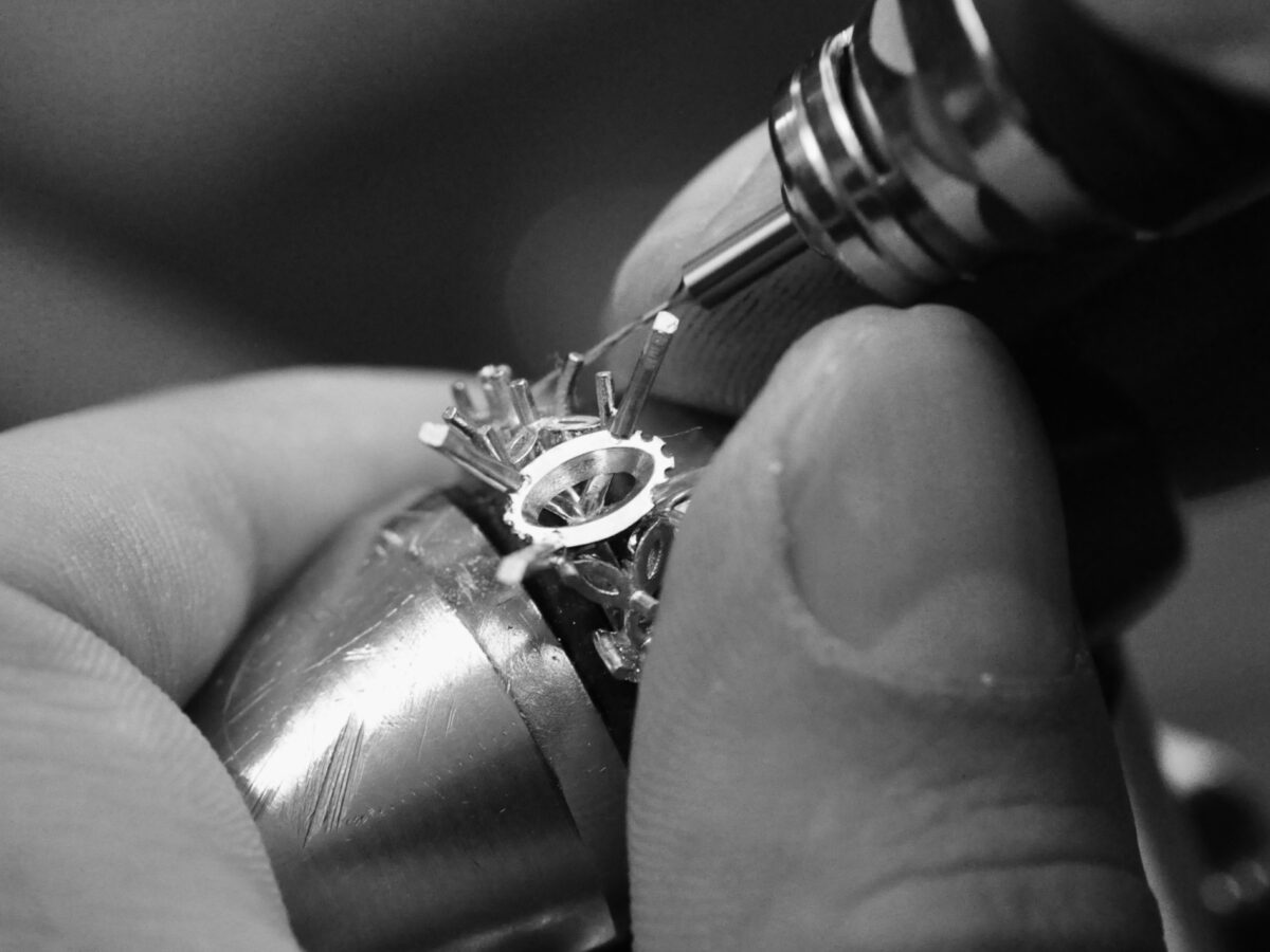 Setting stones in a signature Blackacre ring