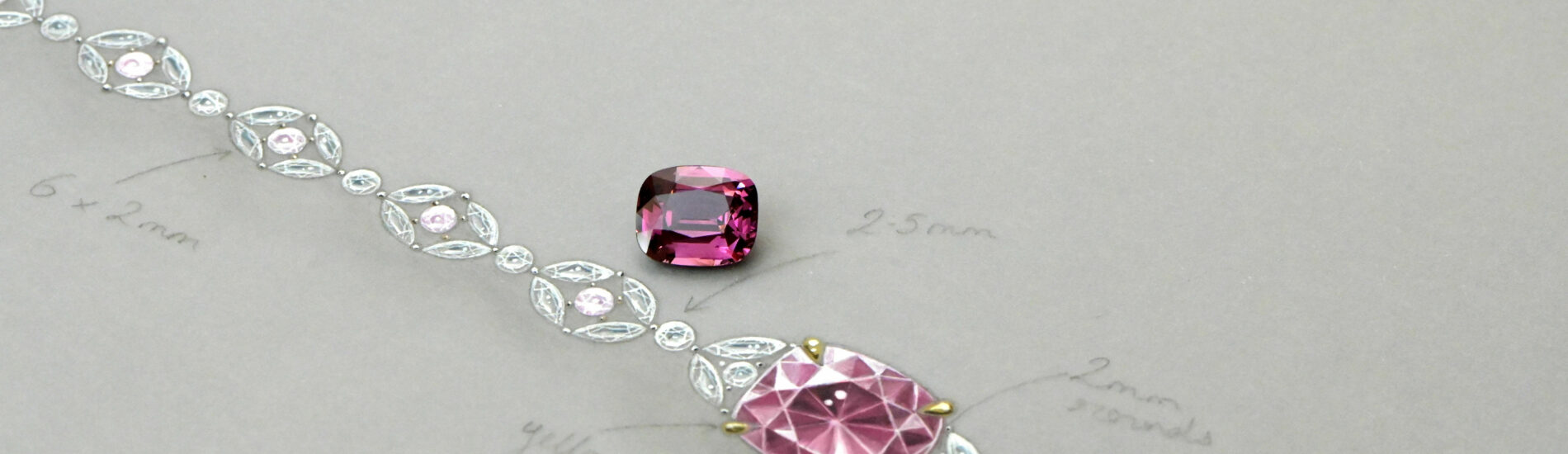 6ct Pink spinel on drawing low resolution