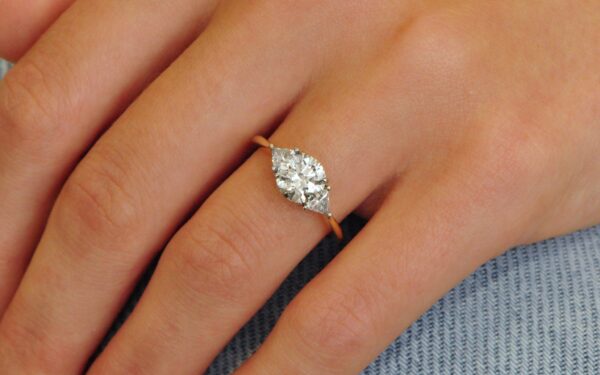 Round Brilliant Trillion Trilogy Ring