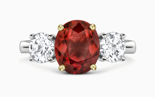 Ruby and diamond trilogy ring