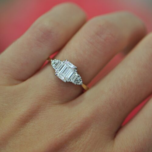 Somerset - Emerald Cut Art Deo Style Ring