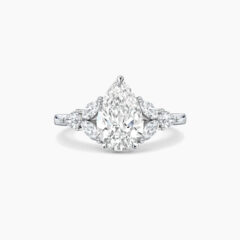 1 55ct pear cut diamond engagement ring with marquise and pear side stones Patagonia Front