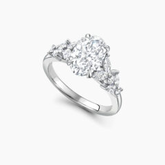 1 60ct oval diamond engagement ring with intricate vine inspired side stones Daintree Perspective