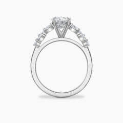 1 60ct oval diamond engagement ring with intricate vine inspired side stones Daintree Through Finger