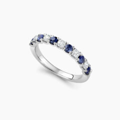 11 stone diamond and sapphire half eternity ring Perspective Polzeath