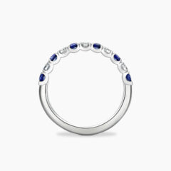 11 stone diamond and sapphire half eternity ring Through Finger Polzeath