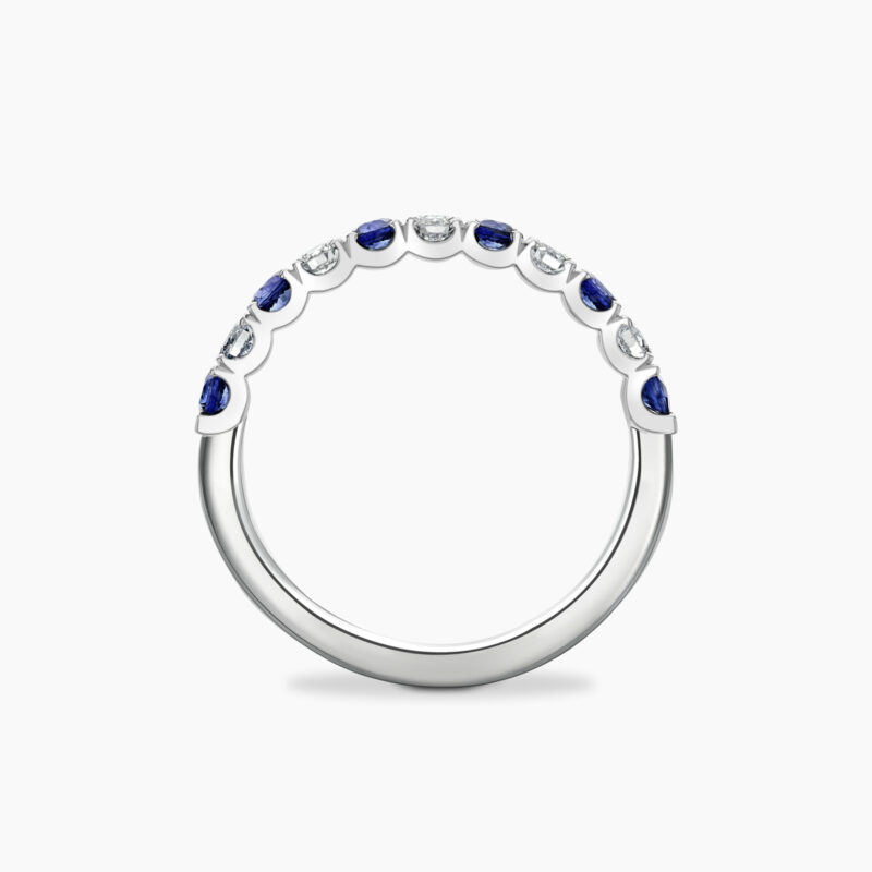 11 stone diamond and sapphire half eternity ring Through Finger Polzeath