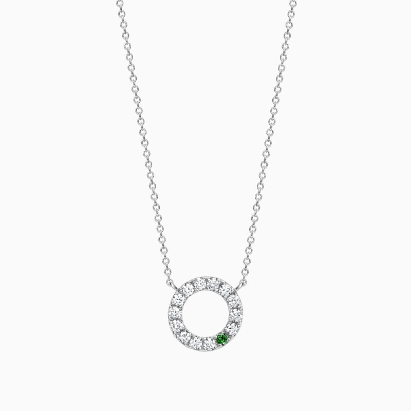 Diamond And Tsavorite Mini Circle