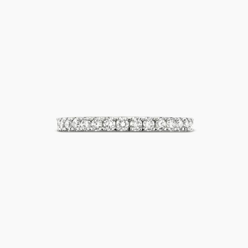 Ladies Original 2mm Diamond Wedding Band Platinum Front