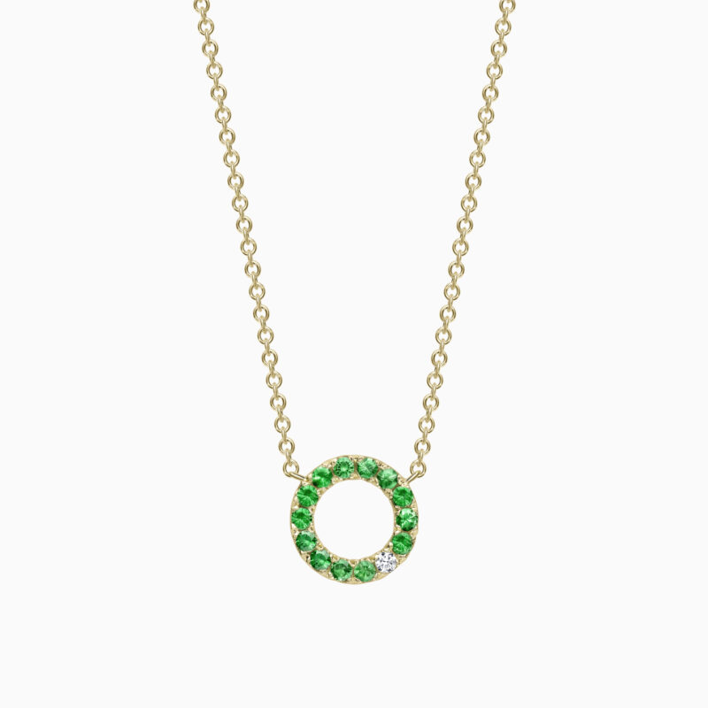 Tsavorite and Diamond Mini Circle