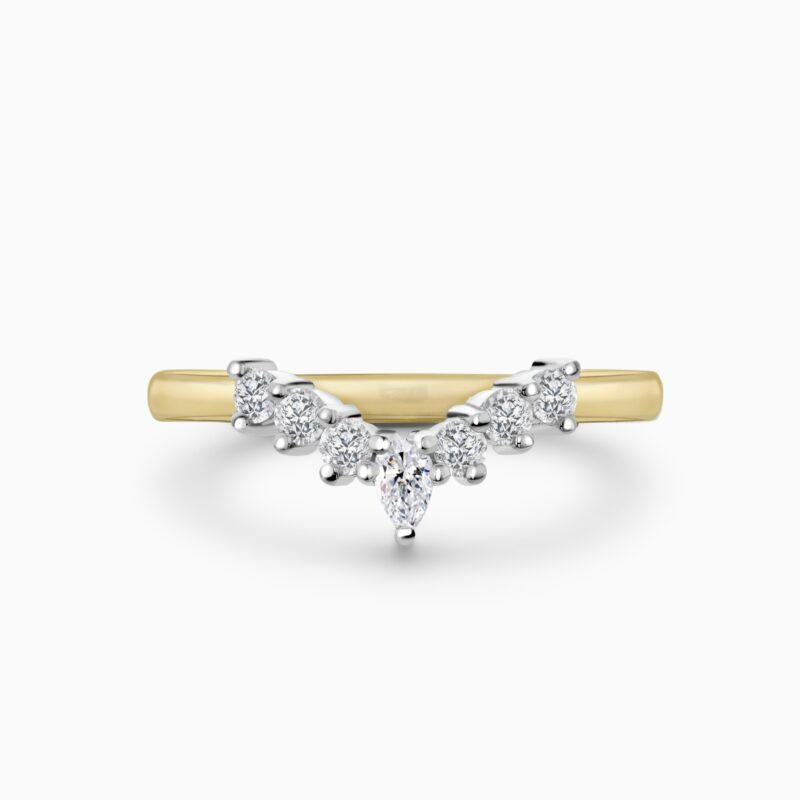 Curved diamond wedding ring - Front - Website