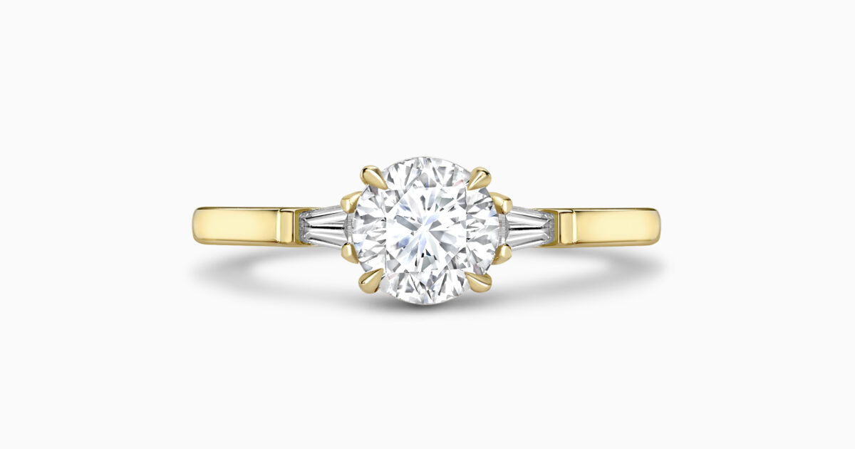 Solitaire with tapered baguettes store