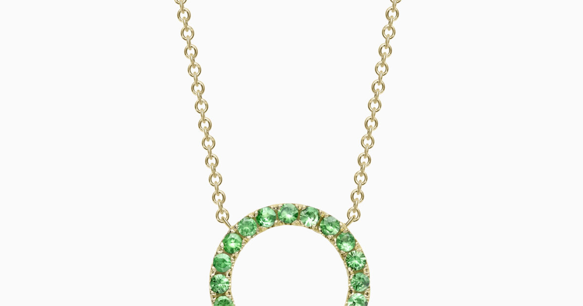 Tsavorite and Diamond Maxi Circle Necklace