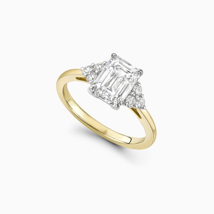 Somerset Unique emerald cut engagement ring Blackacre London