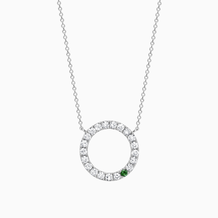 Tsavorite and Diamond Maxi Circle Necklace Blackacre London