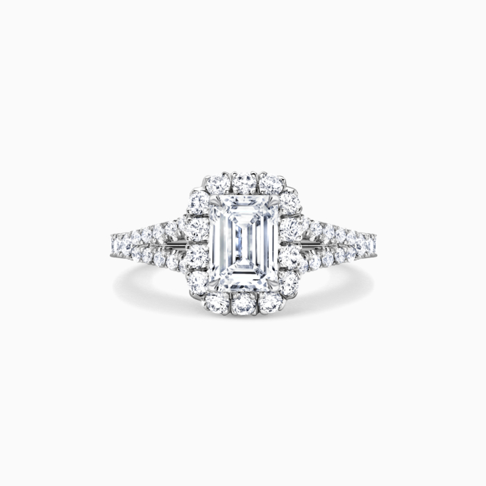 Split shank emerald engagement ring on sale