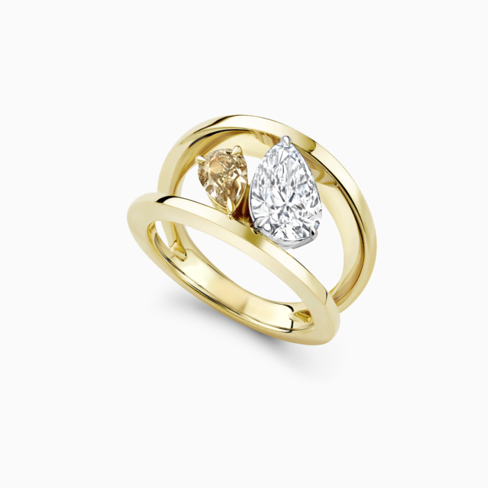 Portofino 2.0ct pear shaped diamond trilogy engagement Blackacre